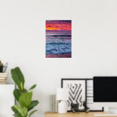Zonsondergang over oceaangolven, Californië Poster (Thuiskantoor)