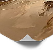 Zonsondergang over oceaangolven en rotsachtige kus poster (Hoek)