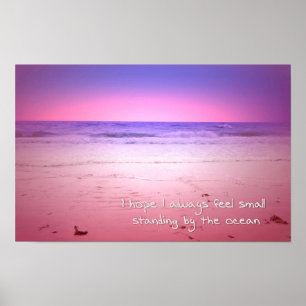 zonsondergang over oceaanwater, citaat poster