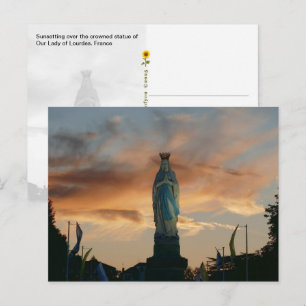 Zonsondergang over Onze Lieve Vrouw van Lourdes, F Briefkaart