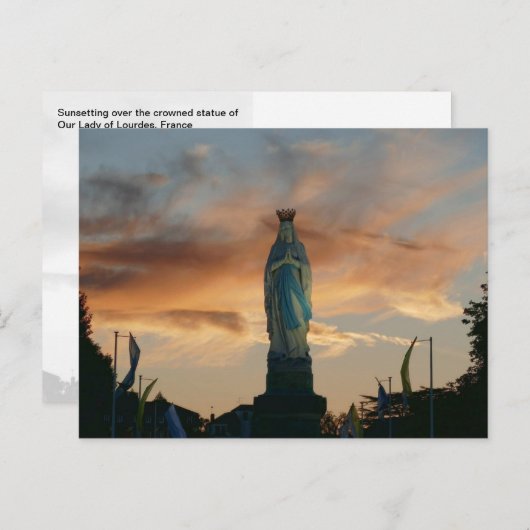 Zonsondergang over Onze Lieve Vrouw van Lourdes, F Briefkaart (Voorkant / Achterkant)