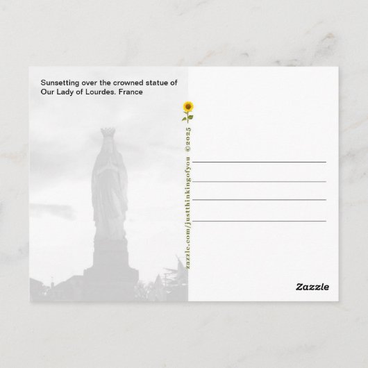 Zonsondergang over Onze Lieve Vrouw van Lourdes, F Briefkaart (Achterkant)