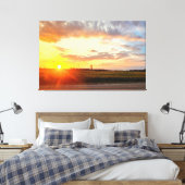 Zonsondergang over open velden canvas afdruk (Insitu (Slaapkamer))