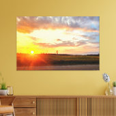 Zonsondergang over open velden canvas afdruk (Insitu (Woonkamer))