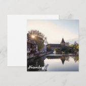 Zonsondergang over oude middeleeuwse brug in Neure (Voorkant / Achterkant)