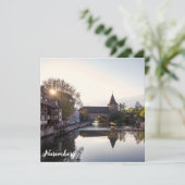 Zonsondergang over oude middeleeuwse brug in Neure (Staand voorkant)