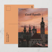 Zonsondergang over Praag Tsjechië Briefkaart (Voorkant / Achterkant)