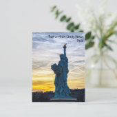 Zonsondergang over replica van het Liberty-standbe Briefkaart (Staand voorkant)
