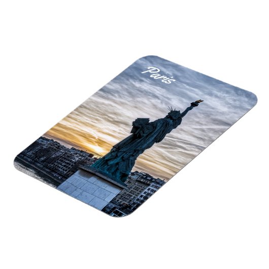 Zonsondergang over replica van het vrijheidsbeeld  magneet (Linkerzijde)