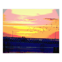ZONSONDERGANG OVER ROURKE BRIDGE FOTO PRINT AFDRUK