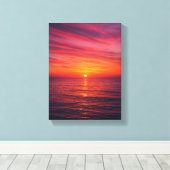 Zonsondergang over rustig Zee Canvas Afdruk (Insitu (Houten vloer))