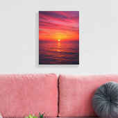 Zonsondergang over rustig Zee Canvas Afdruk (Insitu (Woonkamer))