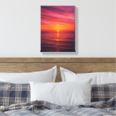 Zonsondergang over rustig Zee Canvas Afdruk (Insitu (Slaapkamer))