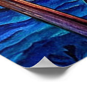 Zonsondergang over serene oceaangolven poster (Hoek)