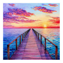 Zonsondergang over serene oceaangolven