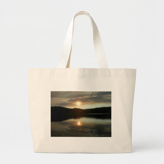 Zonsondergang over Spring Valley Reservoir Grote T Tote Bag (Voorkant)