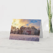 Zonsondergang over straat in Riga Feestdagen Kaart (Achterkant)