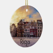 Zonsondergang over straat in Riga Keramisch Ornament (Rechts)