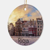 Zonsondergang over straat in Riga Keramisch Ornament (Links)