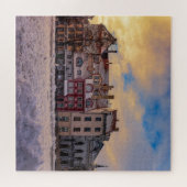 Zonsondergang over straat in Riga Legpuzzel (Horizontaal)