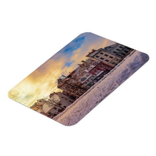 Zonsondergang over straat in Riga Magneet (Linkerzijde)