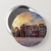 Zonsondergang over straat in Riga Ronde Button 4,0 Cm (Voorkant /achterkant)