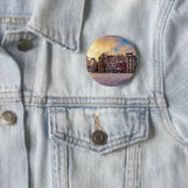Zonsondergang over straat in Riga Ronde Button 5,7 Cm (In situ)
