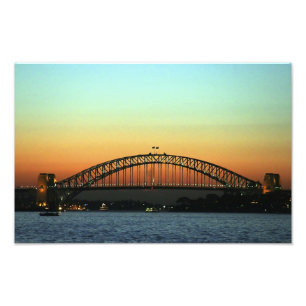 Zonsondergang over Sydney Harbour Bridge, Australi Foto Afdruk