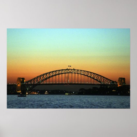 Zonsondergang over Sydney Harbour Bridge, Australi Poster (Voorkant)