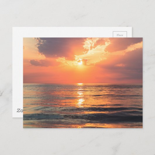 zonsondergang over water briefkaart (Voorkant / Achterkant)