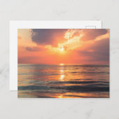 zonsondergang over water feestdagenkaart (Voorkant / Achterkant)