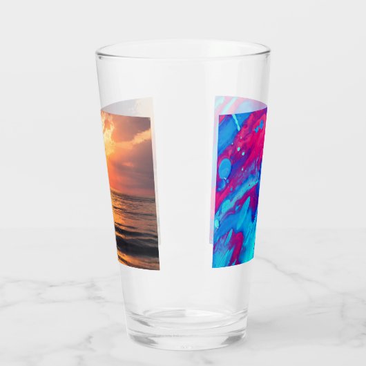 zonsondergang over water glas (Links)