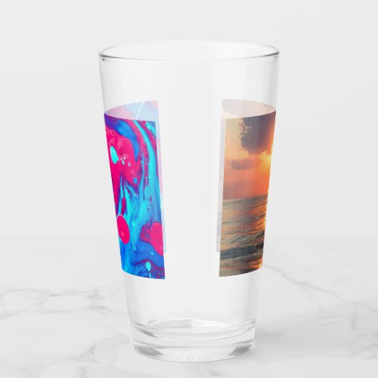 zonsondergang over water glas (Rechts)