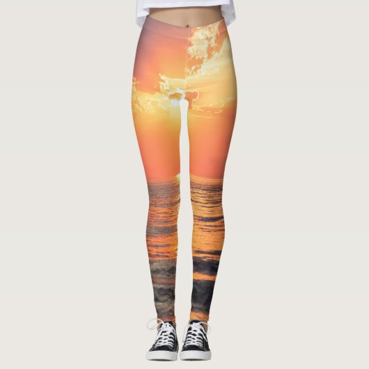 zonsondergang over water leggings (Voorkant)