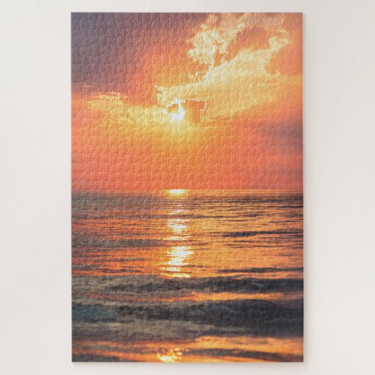 zonsondergang over water legpuzzel (Verticaal)
