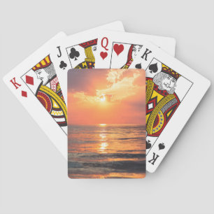 zonsondergang over water pokerkaarten