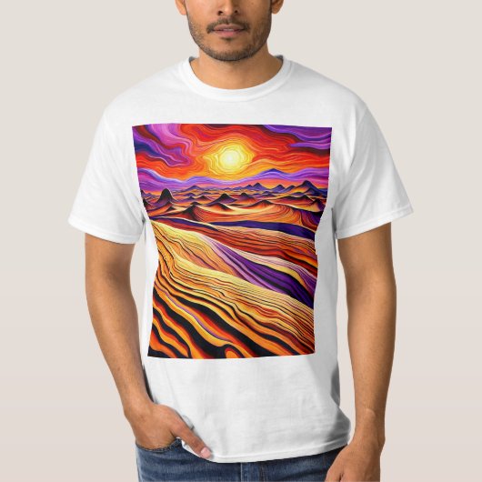 Zonsondergang over woestijnlandschap 1 t-shirt (Voorkant)