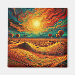 Zonsondergang over woestijnlandschap 4 magneet