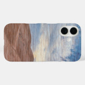 Zonsondergang over zandduinen op houtnerf foto Case-Mate iPhone case (Achterkant (horizontaal))