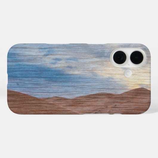 Zonsondergang over zandduinen op houtnergfoto Case-Mate iPhone case (Achterkant (horizontaal))
