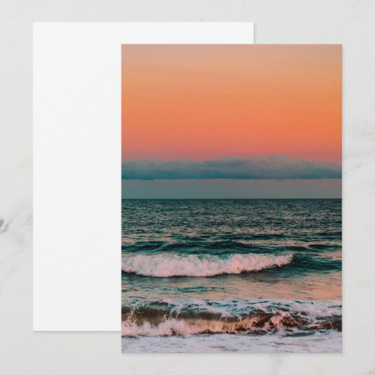 zonsondergang over zee bedankkaart (Voorkant / Achterkant)