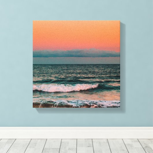 zonsondergang over zee canvas afdruk (Insitu (Houten vloer))