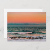 zonsondergang over zee feestdagenkaart (Voorkant / Achterkant)