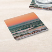 zonsondergang over zee kartonnen onderzetters (Schuin)