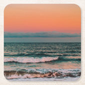 zonsondergang over zee kartonnen onderzetters (Voorkant)
