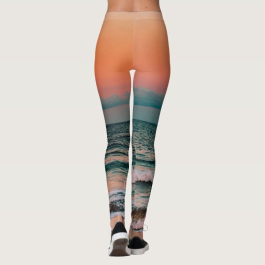 zonsondergang over zee leggings (Achterkant)