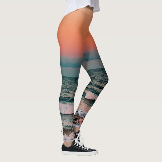 zonsondergang over zee leggings (Rechts)