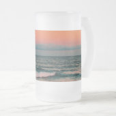 zonsondergang over zee matglas bierpul (Voorkant rechts)