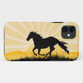 Zonsondergang Paard iPhone Hoesje (Achterkant (horizontaal))