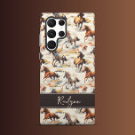 Zonsondergang paarden samsung galaxy hoesje<br><div class="desc">Samsung Hoesje: Verhoog uw Samsung met de grillige Wild Horses Samsung Hoesje. De levendige maar gedempte tinten van sinaasappel, blauw en geel combineren met aardse bruinen om een ontwerp te creëer dat zowel stijlvol als functioneel is. Personaliseer het met jouw naam of initialen op de bruine banner voor een aangepaste...</div>